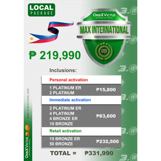LOCAL MAX INTERNATIONAL PACKAGE LOCAL MAX INTERNATIONAL PACKAGE