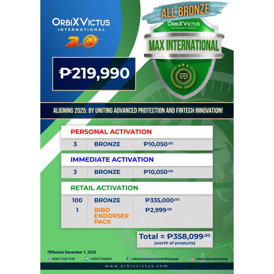 ALL BRONZE MAX INTL PACKAGE 3