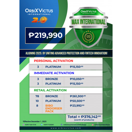 MAX INTERNATIONAL PACKAGE 2